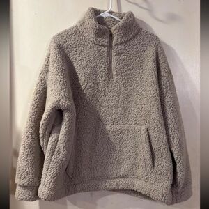 American Eagle Cream Sherpa Pullover